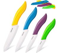 Ensemble de couteaux en céramique, 4 pièces : couteau à légumes, couteau à fruits, couteau universel, couteau de chef. Multicolore