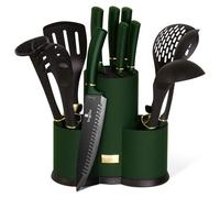 Ensemble de couteaux et d'ustensiles de cuisine sur présentoir, 12 pièces, collection Emerald