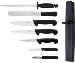 Ensemble de couteaux Hygiplas 7 pièces avec couteau de chef de 20 cm et étui