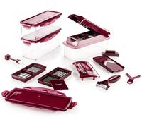 Ensemble de couteaux multifonctions, 18 pièces, capacité de 2000 ml, en acier inoxydable, de couleur rouge rubis