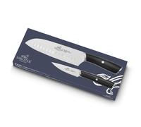 Ensemble de couteaux PYXIS INOX, avec couteau Santoku, set de 2 pc, rivets en acier inoxydable, Lion Sabatier