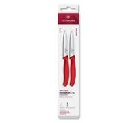 Ensemble de couteaux SWISS CLASSIC 10 cm, lot de 2 pcs, rouge, plastique, Victorinox