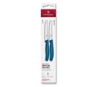 Ensemble de couteaux SWISS CLASSIC 11 cm, lot de 2 pcs, dentelés, bleu, plastique, Victorinox