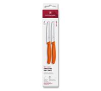 Ensemble de couteaux SWISS CLASSIC 11 cm, lot de 2 pièces, crantés, orange, plastique, Victorinox