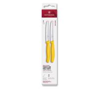 Ensemble de couteaux SWISS CLASSIC 11 cm, lot de 2 pièces, dentelé, jaune, plastique, Victorinox