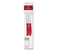 Ensemble de couteaux SWISS CLASSIC 11 cm, lot de 2 pièces, dentelés, Rouge, plastique, Victorinox