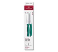 Ensemble de couteaux SWISS CLASSIC 11 cm, lot de 2 pièces, dentelés, vert, plastique, Victorinox