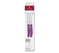 Ensemble de couteaux SWISS CLASSIC 11 cm, lot de 2 pièces, dentelés, violet, plastique, Victorinox