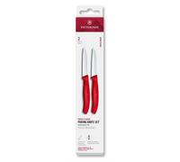 Ensemble de couteaux SWISS CLASSIC 8 cm, lame droite et dentelée, set de 2 pc, rouge, plastique, Victorinox