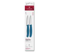 Ensemble de couteaux SWISS CLASSIC 8 cm, lame droite, pointu, set de 2 pc, bleu, plastique, Victorinox