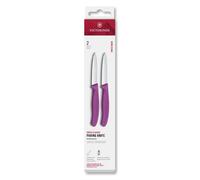 Ensemble de couteaux SWISS CLASSIC 8 cm, lame droite, pointu, set de 2 pc, violet, plastique, Victorinox