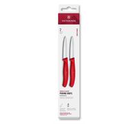 Ensemble de couteaux SWISS CLASSIC 8 cm, lame droite, pointue, set de 2 pc, rouge, plastique, Victorinox