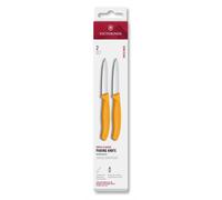 Ensemble de couteaux SWISS CLASSIC 8 cm, lame droite, pointus, set de 2 pc, jaune, plastique, Victorinox