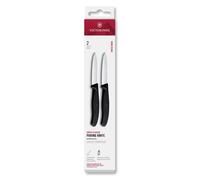 Ensemble de couteaux SWISS CLASSIC 8 cm, lame lisse, pointu, set de 2 pc, noir, plastique, Victorinox