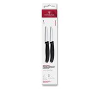 Ensemble de couteaux SWISS CLASSIC 8 cm, lot de 2 pièces, noir, plastique, Victorinox