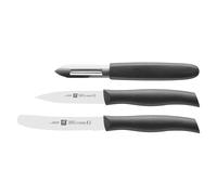 Ensemble de couteaux TWIN GRIP, avec éplucheur, set de 3 pc, noir, ZWILLING
