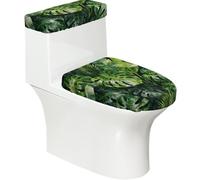 Ensemble de couvercle de toilette extensible et housse de réservoir - Décoration de salle de bain élastique douce en forme de U