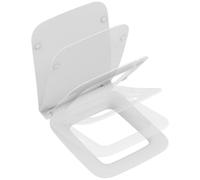Ensemble de couvercles de cuvette de toilette avec système de fermeture douce, en Duroplast, de forme carrée, de couleur blanche
