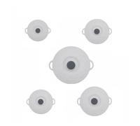 Ensemble de couvercles en silicone | Joint d'aspiration réutilisable et résistant à la chaleur for bols, tasses et pots.(5 PACK SET-Grey)