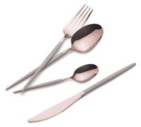Ensemble de couverts Berlinger Haus 24 pices, acier inoxydable avec revtement PVD champagne, manche mat, comprenant couteaux, fourchettes, cuillres, design lgant, bote cadeau