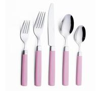 Ensemble de couverts en acier inoxydable ANNOVA - Poignées de couleur - Fourchettes à dîner, fourchettes à salade, couteaux de table, cuillères à soupe, cuillères à thé (Light Pink, 20 Pieces)