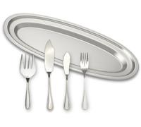 Ensemble de couverts pour poisson, 15 pièces, en acier inoxydable, comprenant un plat de service