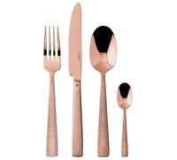 Ensemble de couverts Sambonet Siena, en acier inoxydable avec finition PVD cuivrée, 24 pièces. Référence : S0197-S00018-S0037, numéro de modèle : 52717C81