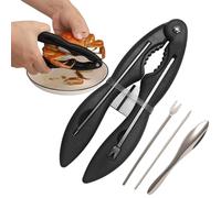 Ensemble de craquelins et pics au homard, craquelins et outils au crabe, Ensemble d'ustensiles à crabe 4 pièces, outils de cueillette de crabe en acier inoxydable, Casse-noix polyvalent, ustensiles er