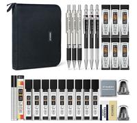 Ensemble de crayons mécaniques avec sac en toile, comprenant 30 crayons, des mines de 0,5/0,7/0,9/2,0 mm et 464 mines