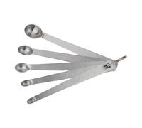 Ensemble de cuillères à mesurer en acier inoxydable 304, 5 tailles de 1/64 cuillère à café à 1/4 cuillère à café pour une cuisson précise avec anneau de rangement