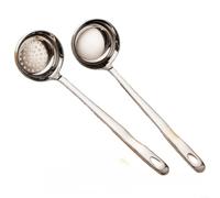 Ensemble de cuillères à soupe et écumoire en acier inoxydable 316L, ustensile de cuisine avec poignée de 27 cm de long et tête de cuillère de 7,5 cm de profondeur, passe au lave-vaisselle pour soupes
