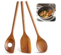 Ensemble de cuillères de cuisine en bois, spatule, cuillère à risotto et cuillère de cuisson en bois