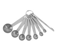 Ensemble de Cuillères Doseuses 8 Pièces Acier Inoxydable | Poignée Ergonomique, Anneau de Rangement, Dosage Précis, pour Farine et Sel, Usage Maison