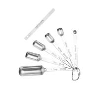 Ensemble de Cuillères Doseuses Acier Inoxydable 7 Pièces | Sept Pièces Repères Gravés, Manche Extra-long et Anneau Détachable, Rangement Suspendu Pratique Cuisine
