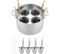 Ensemble De Cuiseur À Pâtes En Acier Inoxydable, Machine De Cuisson De Nouilles À 3/4/5 Trous Avec Séparateur Et Passoire For Des Pâtes, Nouilles Et Légumes Parfaits(4 Holes)