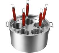 Ensemble De Cuiseur À Pâtes En Acier Inoxydable, Marmite Commerciale Avec Passoire Et Panier Vapeur For La Cuisine De La Maison Et Du Restaurant-nouilles Et Légumes(5Holes)