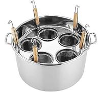 Ensemble De Cuiseur À Pâtes Professionnel Avec Séparateur Et Passoire, Marmites Polyvalentes En Acier Inoxydable De Qualité Alimentaire For La Cuisine À Domicile Et Au Restaurant, 3/4/5 Trous(5 Hole)