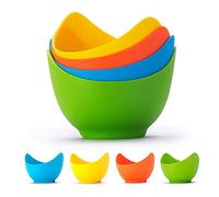 Ensemble de cuiseur à œufs en silicone, 4 pièces pour pocher des œufs, coquetiers pour pocher des œufs avec 1 pinceau à huile, coquetiers pour ustensiles de cuisine, cuiseur à vapeur, œufs pochés