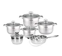 Ensemble de Cuisine 12 Pièces 4 Marmites/1 Sauteuse/1 Casserole, Couvercles