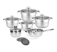 Ensemble de Cuisine 4 Marmites/1 Sauteuse/1 Casserole et 2 Supports de Marmite