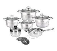 Ensemble de Cuisine 4 Marmites/1 Sauteuse/1 Casserole et 2 Supports de Marmite Cheffinger Argent Argent G