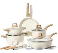 Ensemble de cuisine Famanu Pannenset, 14 pièces : une poêle de 24/28 cm, des casseroles de 18/20/24 cm avec couvercles, et des ustensiles de cuisine