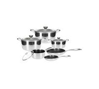 Ensemble de Cuisine Inox Premium 10pièces Revêtement Intérieur en Nid d'Abeille Argent
