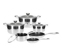Ensemble de Cuisine Inox Premium 10pièces Revêtement Intérieur en Nid d'Abeille Cheffinger Argent Argent G