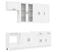 Ensemble de cuisine KALMAR, 8 pièces, blanc, bois d'ingénierie