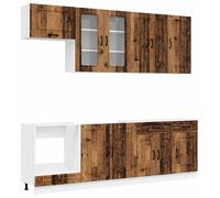 Ensemble de cuisine KALMAR, 8 pièces, en bois vieilli