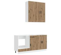 Ensemble de cuisine PORTO, 5 pièces, en bois d'ingénierie imitation chêne artisanal