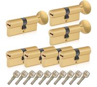 Ensemble de cylindres de serrure : 4 cylindres uropéenne et 3 cylindres à tourillon, diamètre 70 mm, en laiton