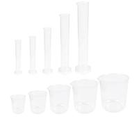 Ensemble de Cylindres Gradués Béchers en Plastique Transparent | Échelle Précise, Base Stable, Mélange D’huiles Essentielles, Usage en Établissements de Formation