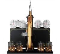 Ensemble de décanter à whisky en forme de pistolet, 850 ml, en cristal, avec 4 verres